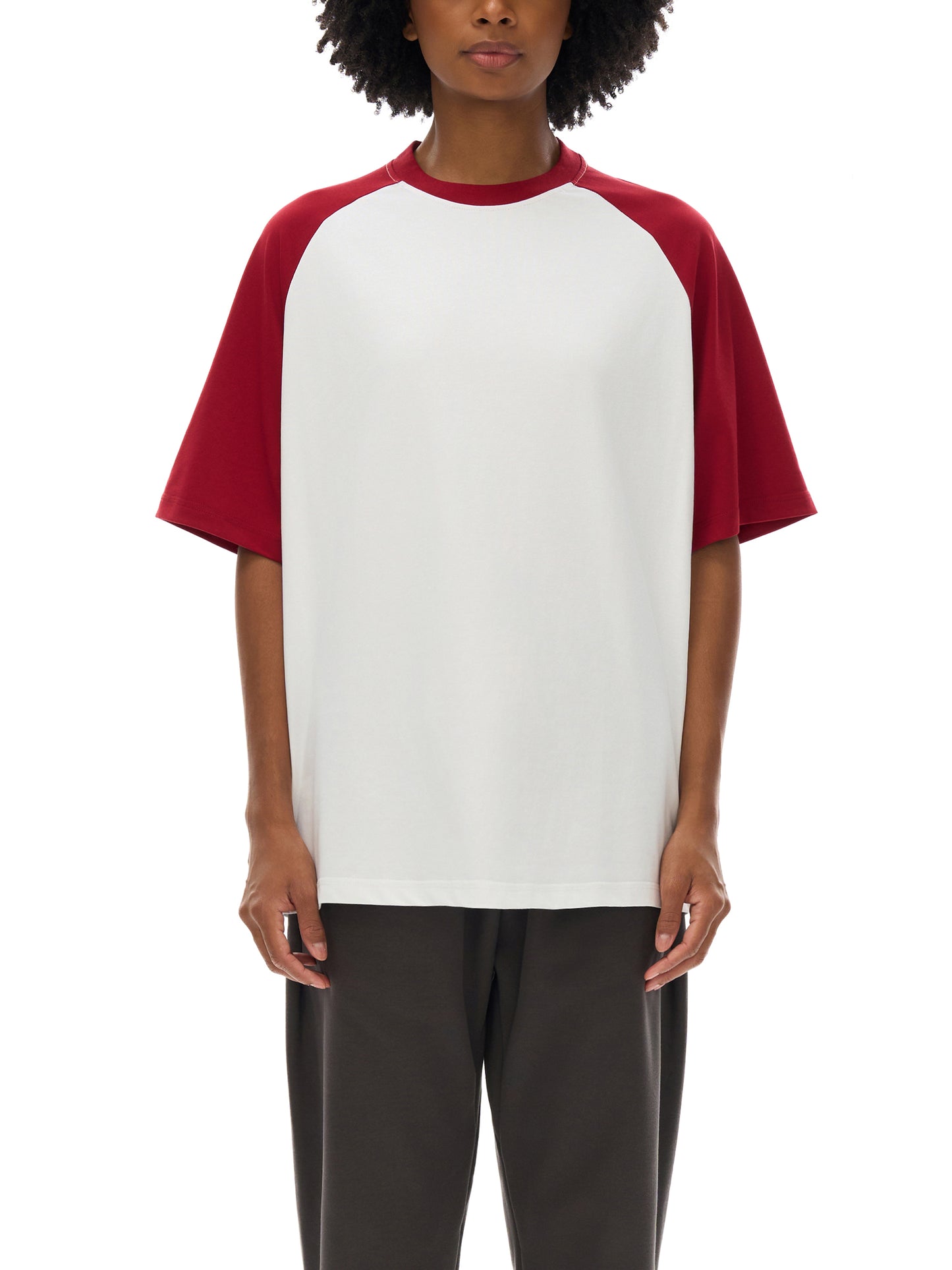 Color-Blocked Raglan Sleeve T-Shirt