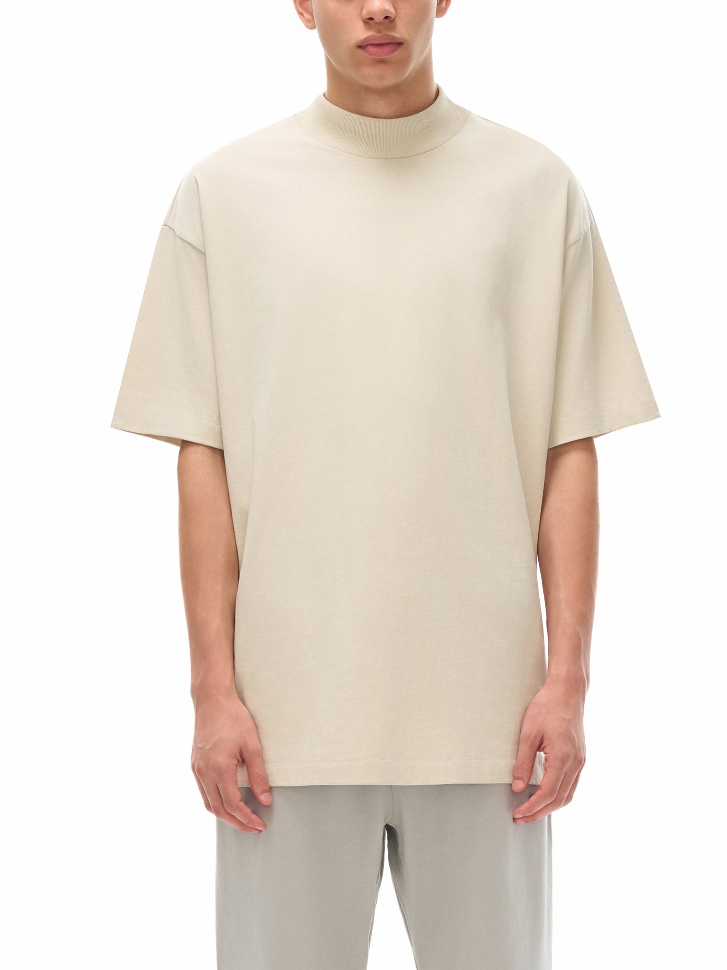 Essential Cotton T-Shirt mock neck