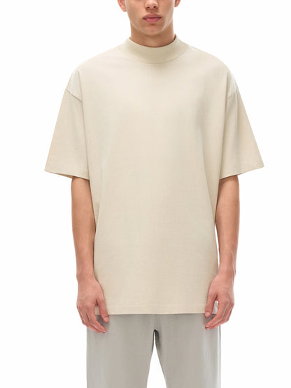 Essential Cotton T-Shirt mock neck