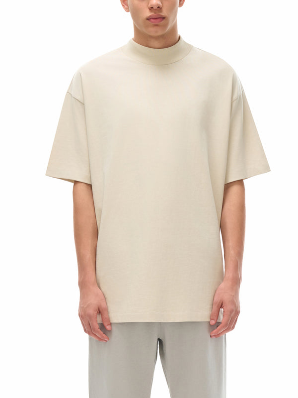 Essential Cotton T-Shirt mock neck