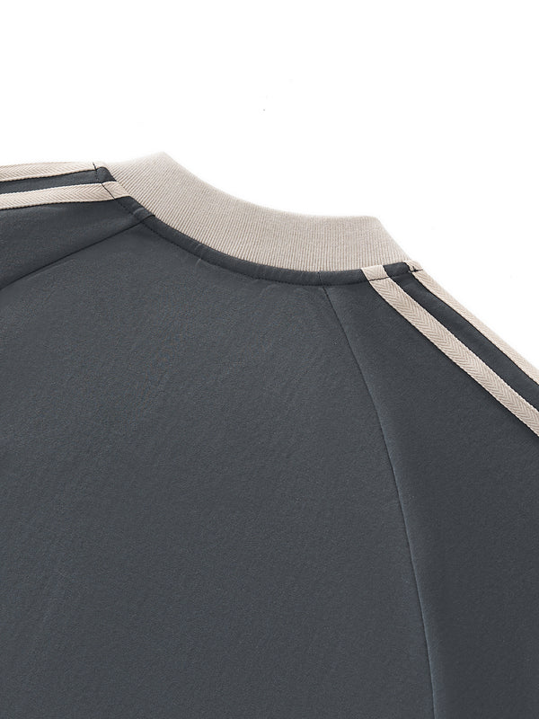 Color-Block V-Neck Long-Sleeve T-Shirt