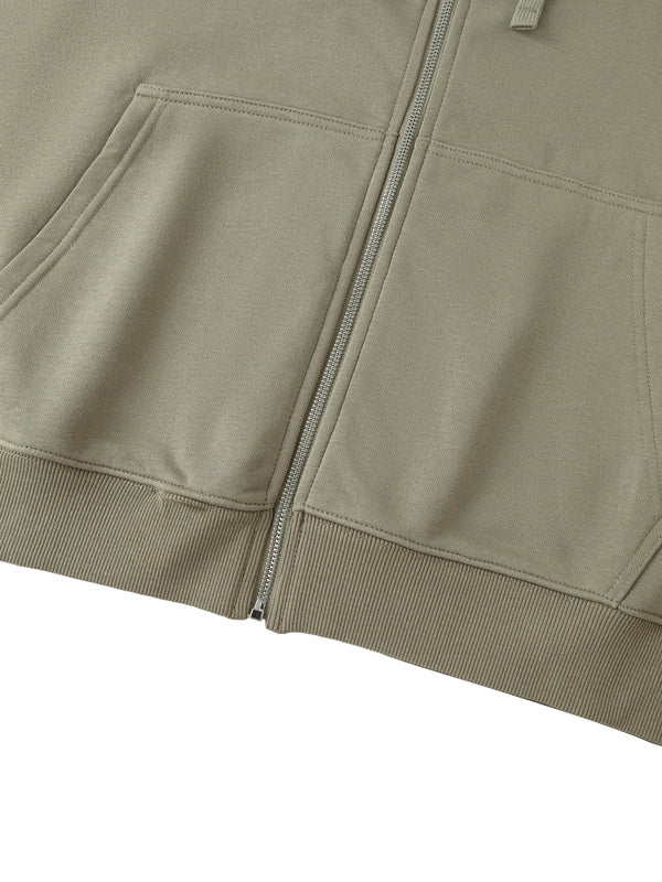 Drop-Shoulder Zip Up Hoodie