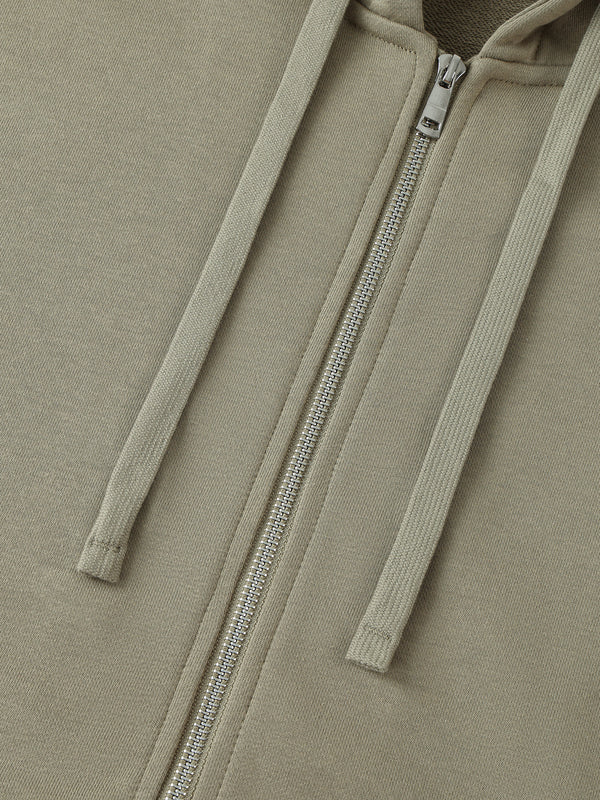 Drop-Shoulder Zip Up Hoodie