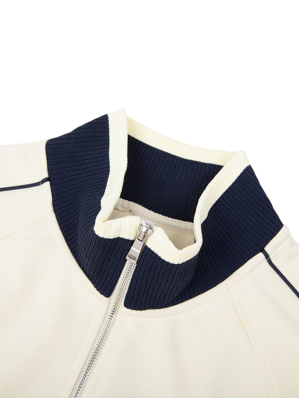 Color Block Raglan Sleeve Zip Track Jacket