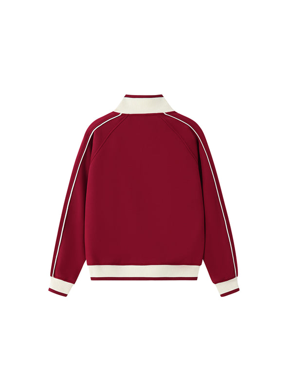 Color Block Raglan Sleeve Zip Track Jacket
