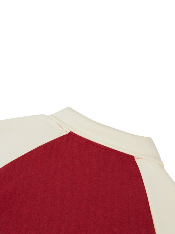 Contrast Raglan Sleeve Baseball Jacket