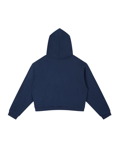 Contrast Side Stripe Cropped Hoodie 340GSM