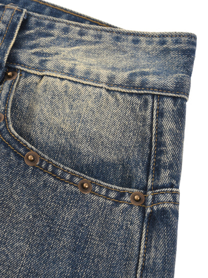 Vintage Wash Baggy Denim Shorts
