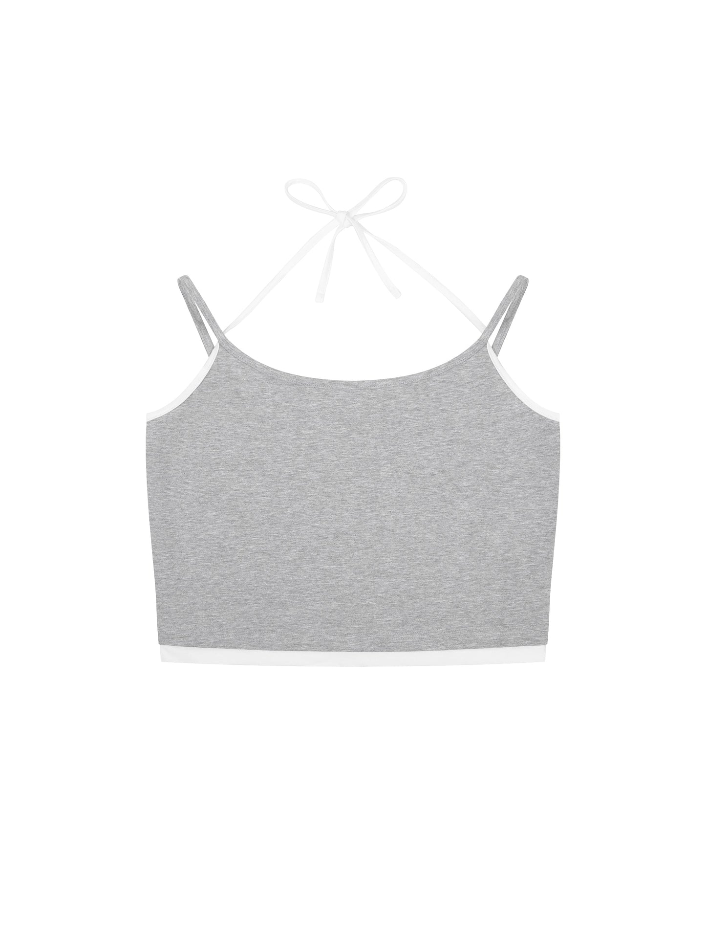 Contrast Binding Halter Tank Top 210GSM