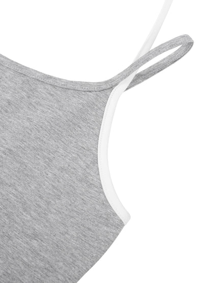 Contrast Binding Halter Tank Top 210GSM