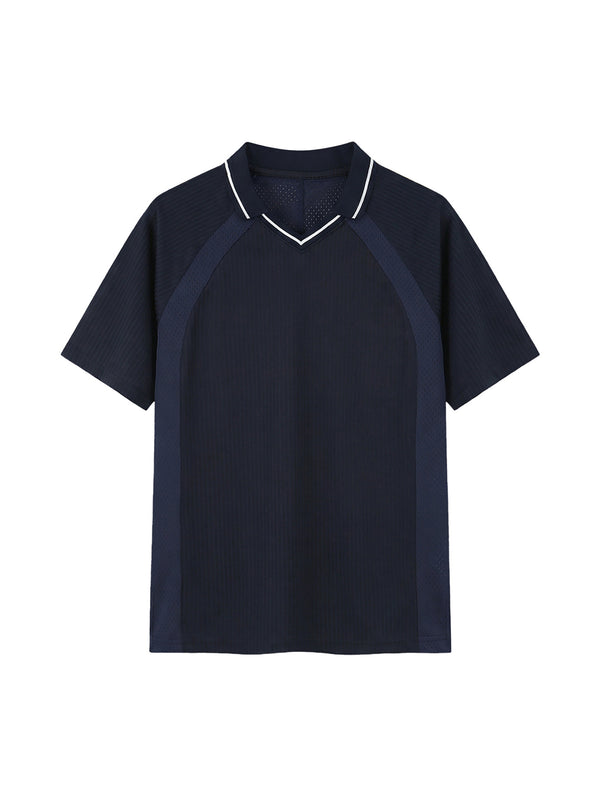 Striped V-Neck Soccer Jersey