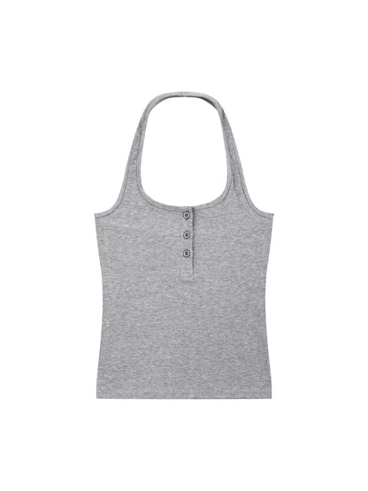 Women's Ribbed Henley Tank Top 250GSM