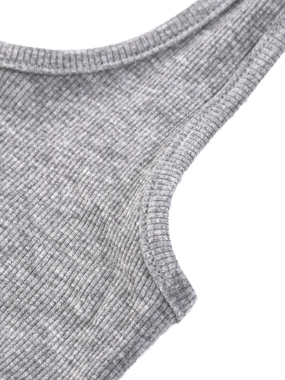 Women's Ribbed Henley Tank Top 250GSM