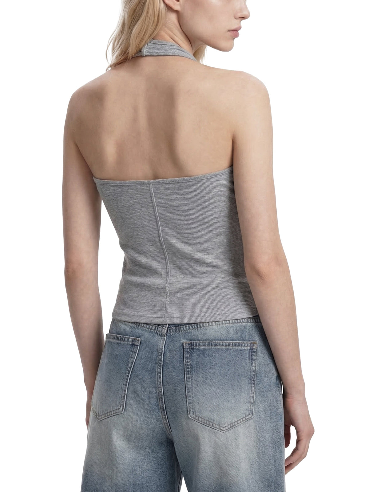 Women's Ribbed Henley Tank Top 250GSM