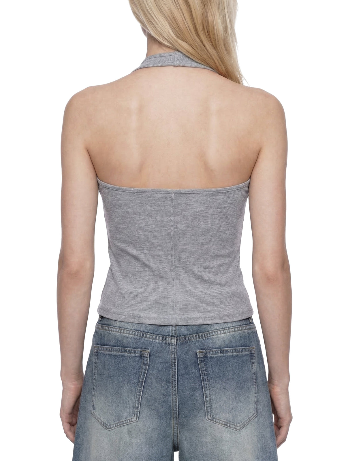 Women's Ribbed Henley Tank Top 250GSM