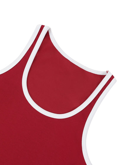 Women's Color Block Cropped Tank Top 220GSM