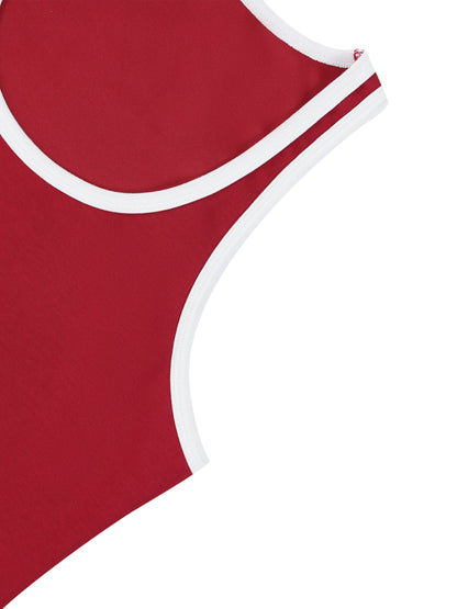 Women's Color Block Cropped Tank Top 220GSM