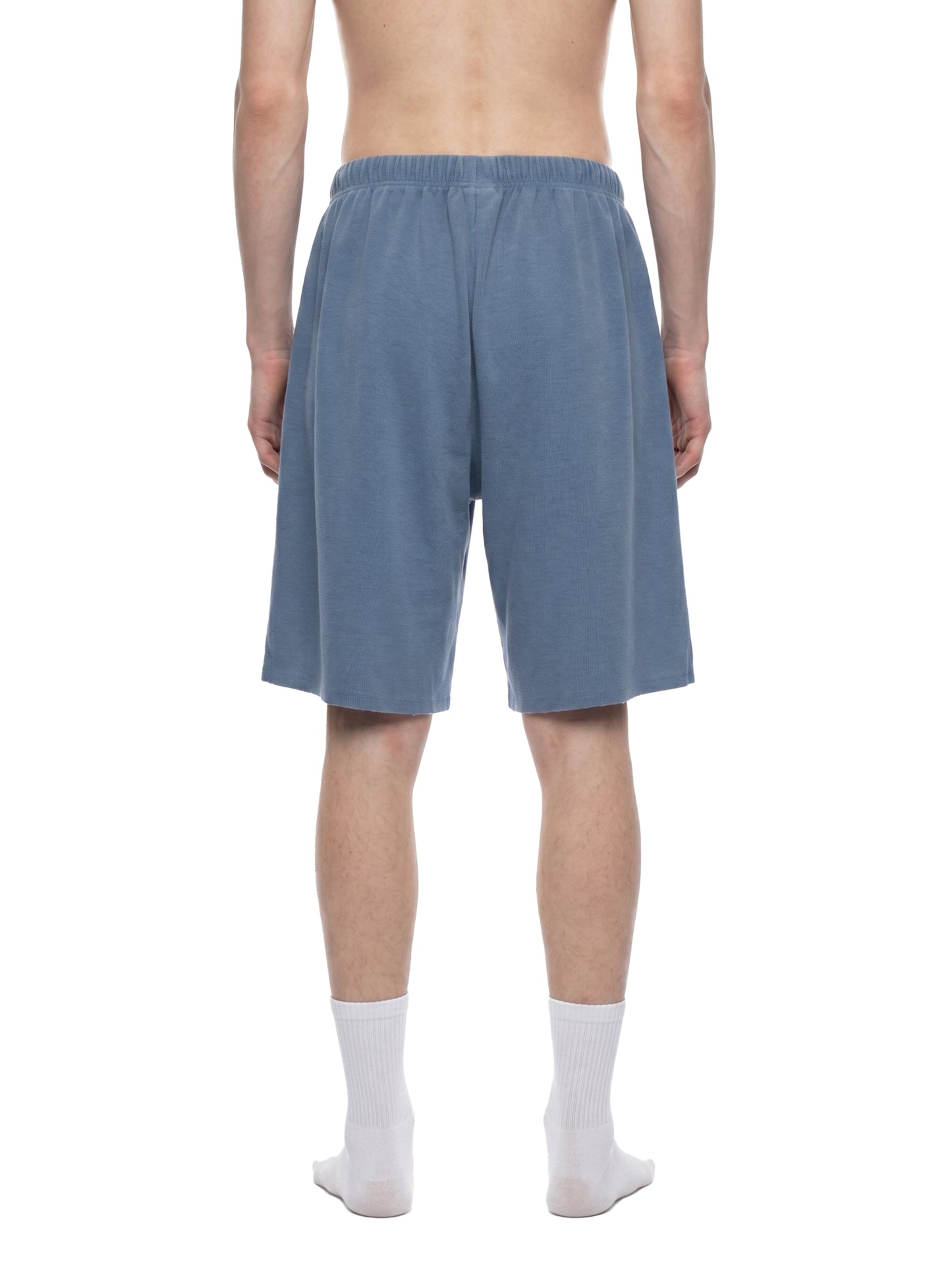 Unisex Vintage Wash Sunfade Waffle Raw Hem Shorts