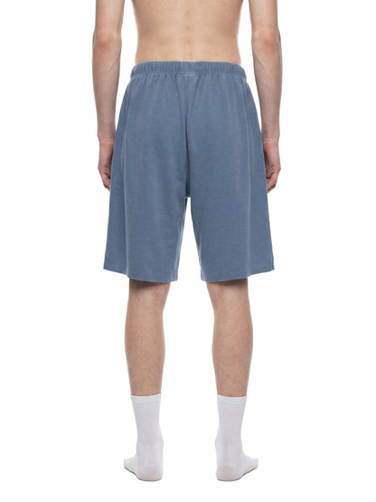 Unisex Vintage Wash Sunfade Waffle Raw Hem Shorts