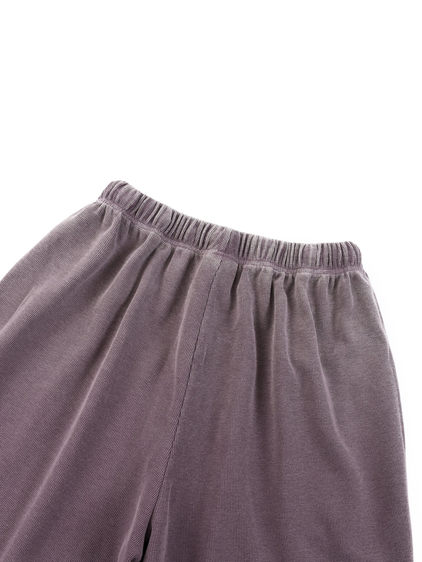 Unisex Vintage Wash Sunfade Waffle Raw Hem Shorts
