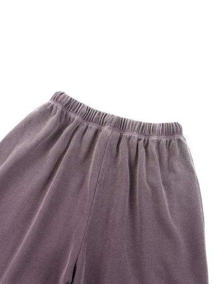 Unisex Vintage Wash Sunfade Waffle Raw Hem Shorts
