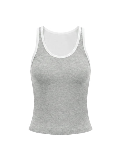 Women's Color Block Cropped Tank Top