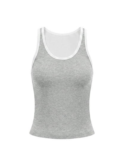 Women's Color Block Cropped Tank Top 220GSM