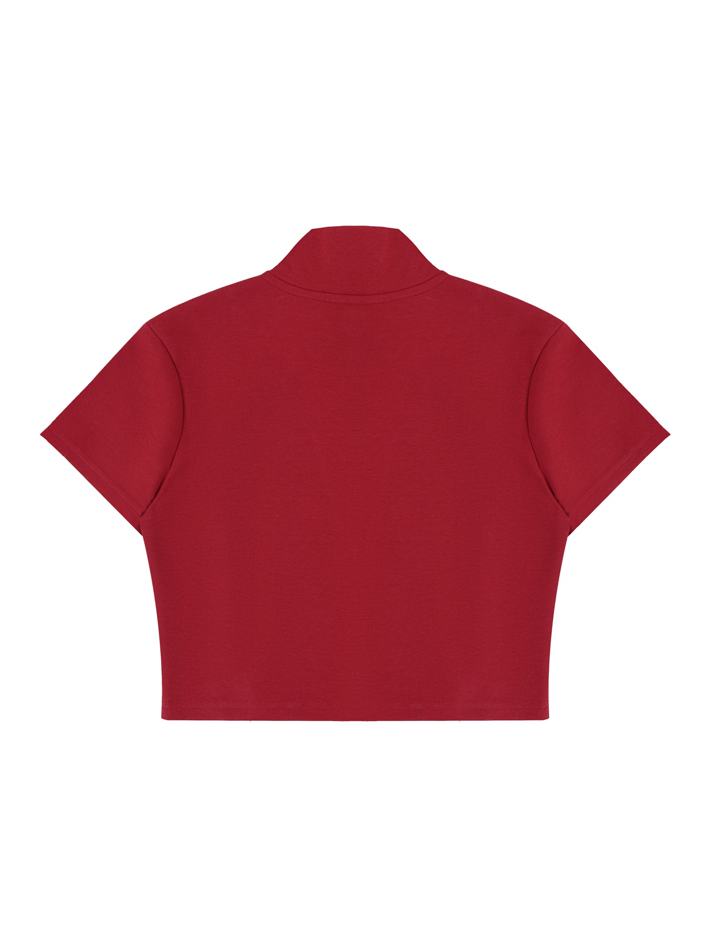 Women's Cropped Full Zip Short Sleeve T-Shirt