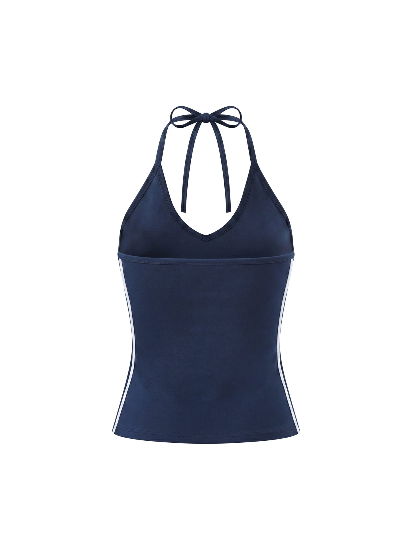 Women's Color Block Halter Crop Tank Top 210GSM