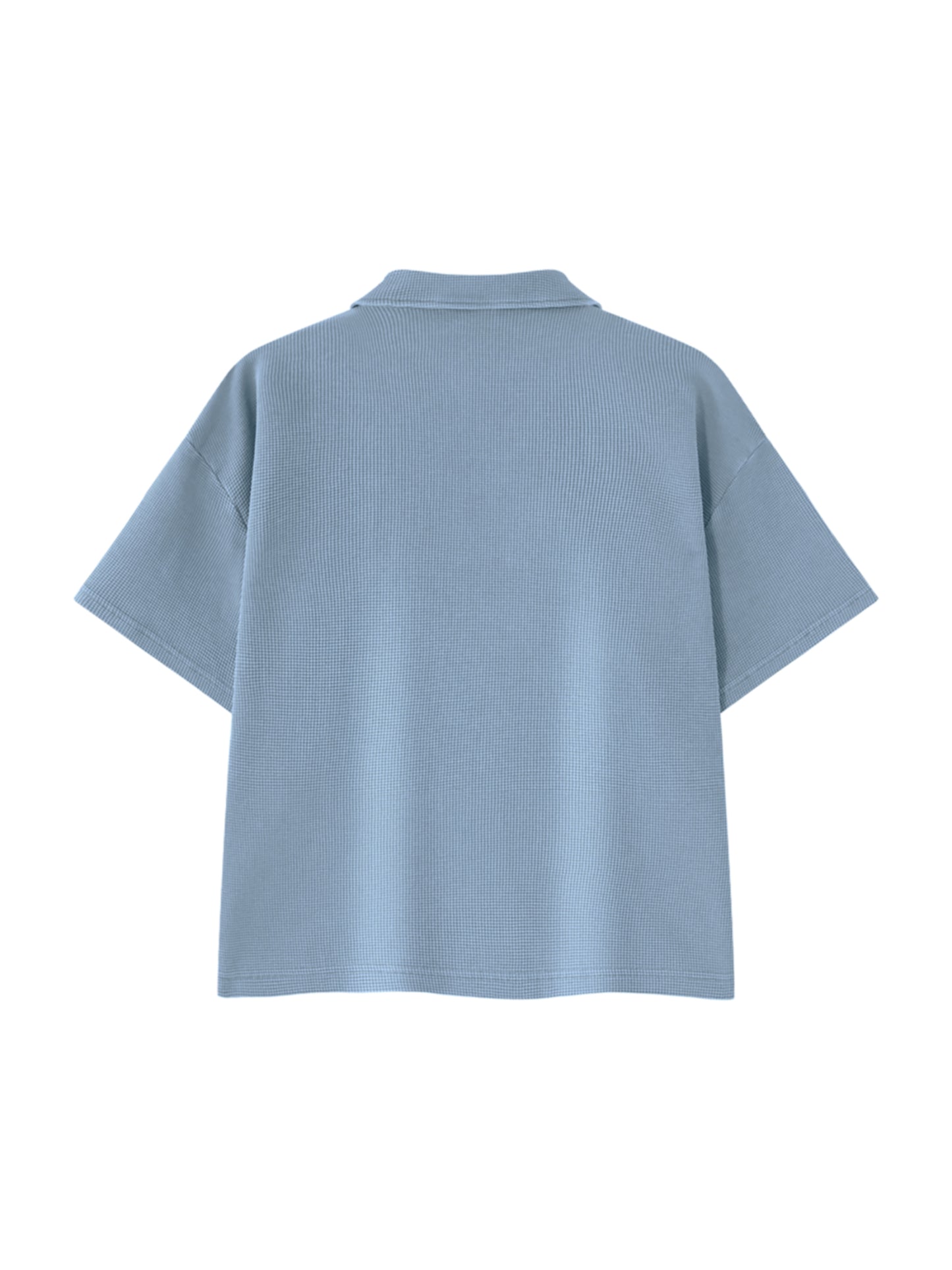 Unisex Vintage Wash Waffle Boxy Polo Shirt