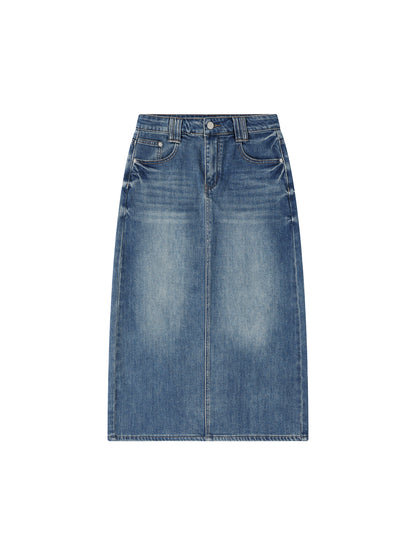 Women’s Vintage Wash Denim Skirt
