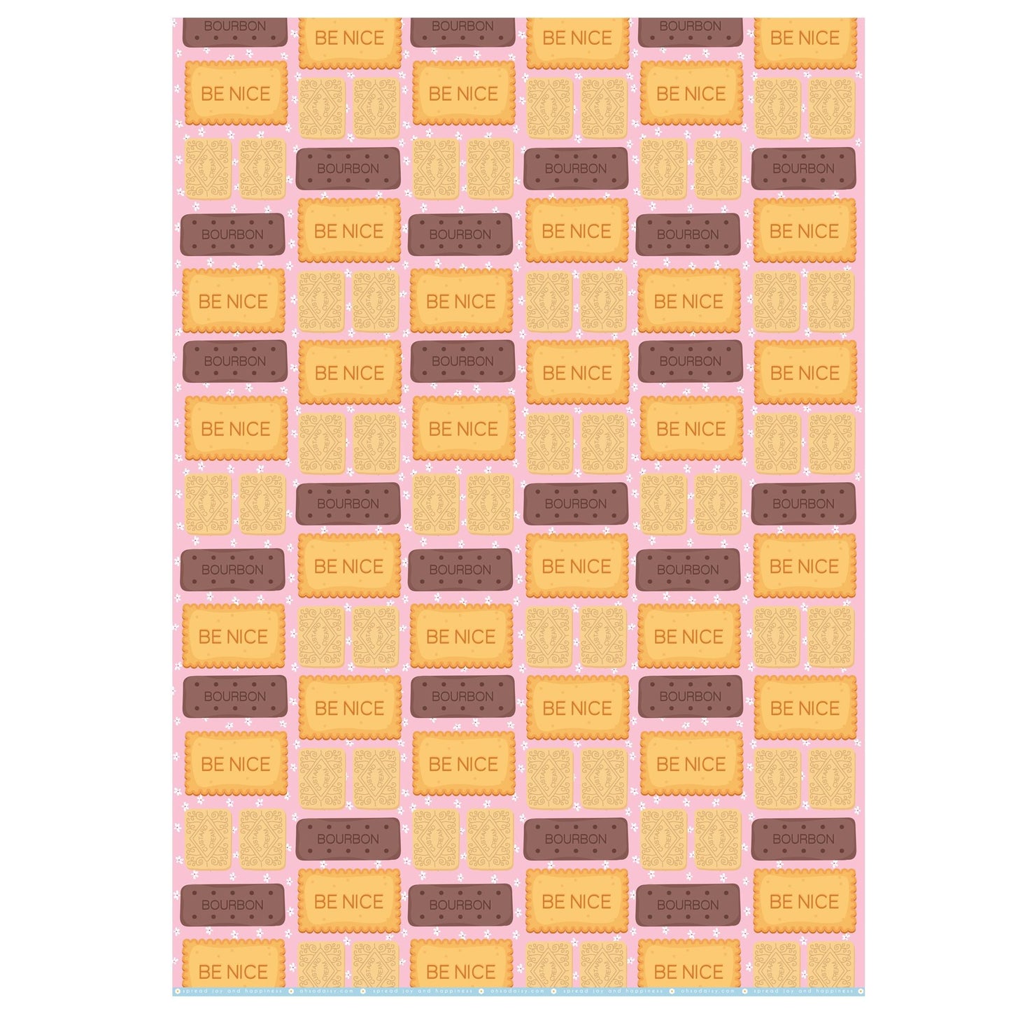 BE NICE BISCUITS GIFT WRAP SHEET