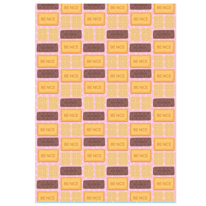 BE NICE BISCUITS GIFT WRAP SHEET
