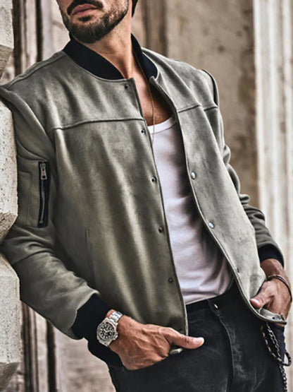 Men's new long sleeve casual cardigan jacket