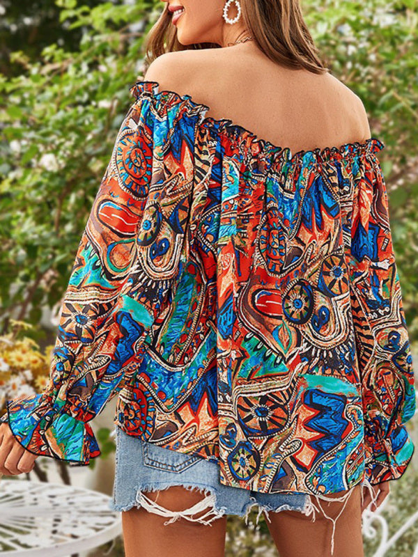 Haut court noué à épaules dénudées tie-dye pour femme