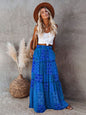 Nouvelle jupe style bohème européenne et américaine décontractée ample taille haute longue