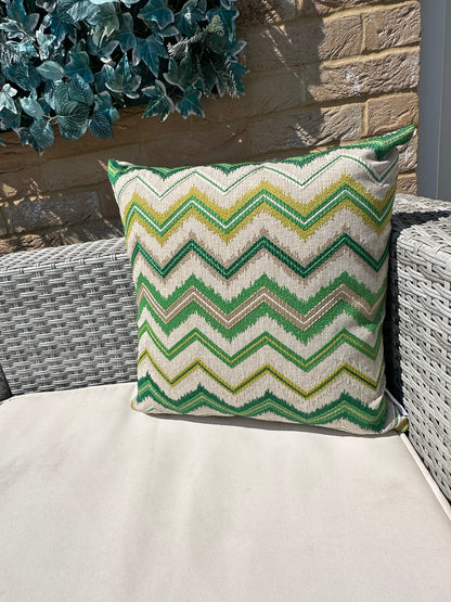 Le Coussin Couture - Le Zig Zag Vert Extérieur - Modèle n° 139