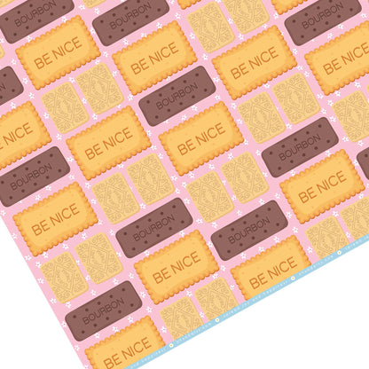 BE NICE BISCUITS GIFT WRAP SHEET
