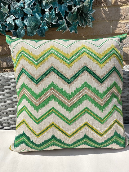 Le Coussin Couture - Le Zig Zag Vert Extérieur - Modèle n° 139