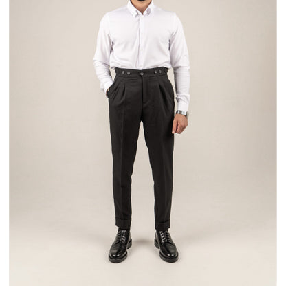 High Waist Pleated Men's Trousers