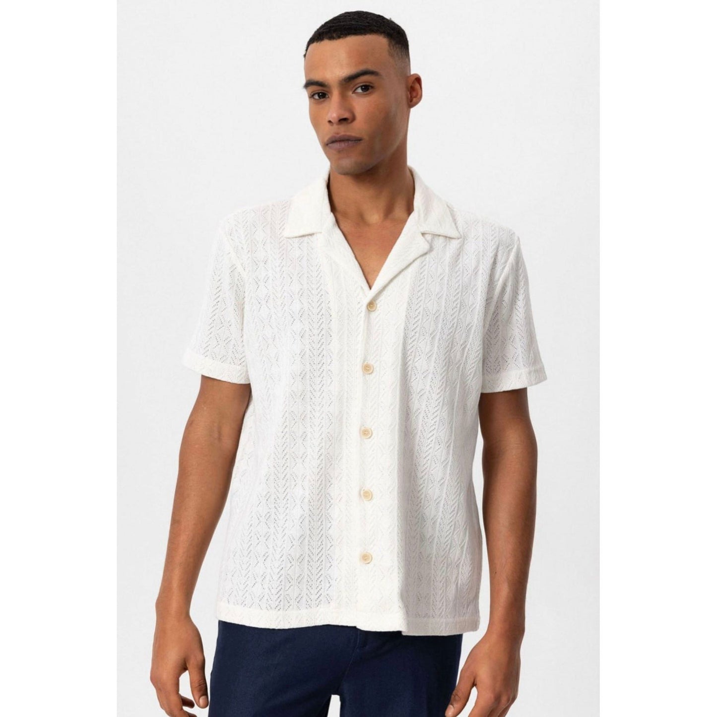 Collar Knitted Pattern Shirt