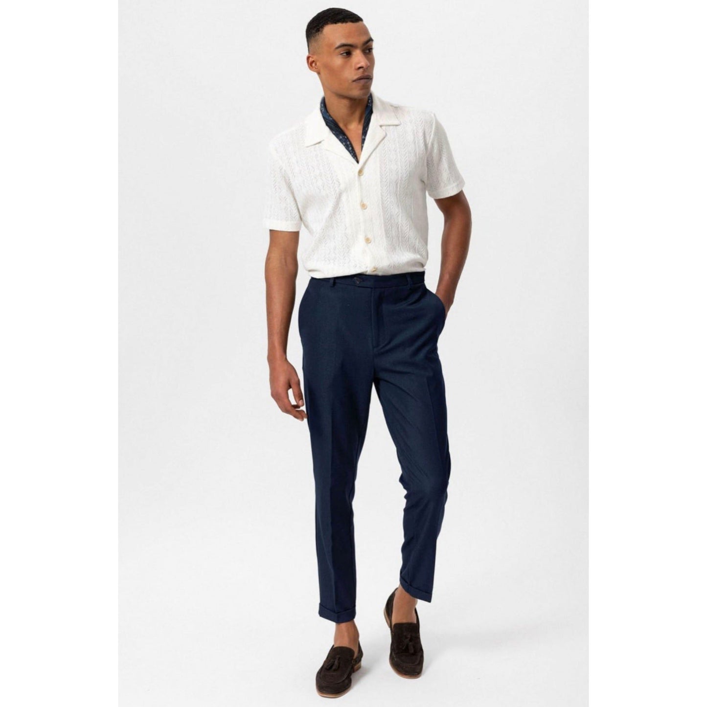 Collar Knitted Pattern Shirt