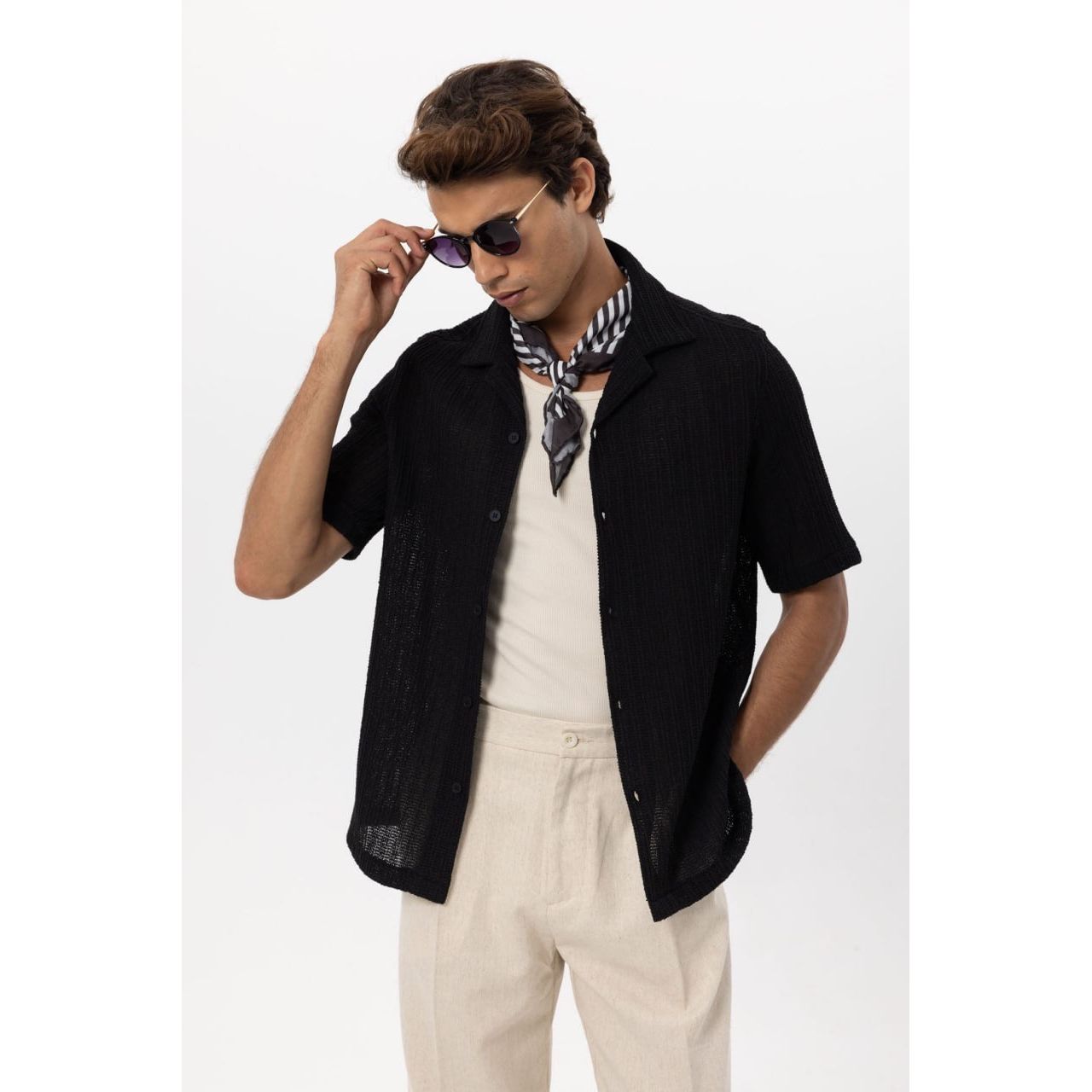 Chemise au crochet texturée