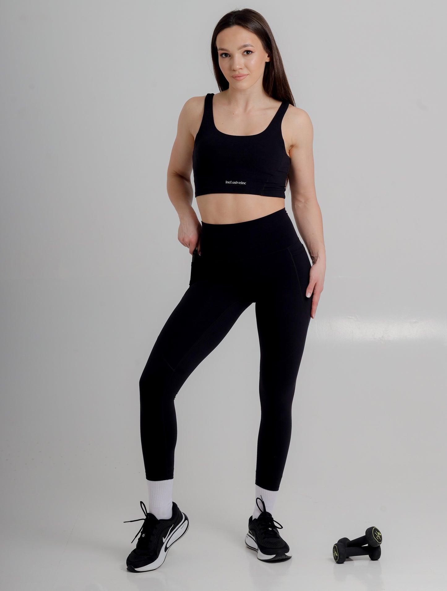 Women's Black Leggings with Pockets - High Waist Active Leggings