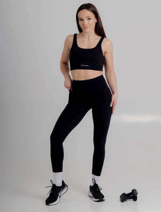 Women's Black Leggings with Pockets - High Waist Active Leggings