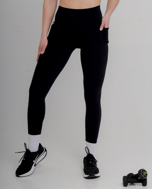 Women's Black Leggings with Pockets - High Waist Active Leggings