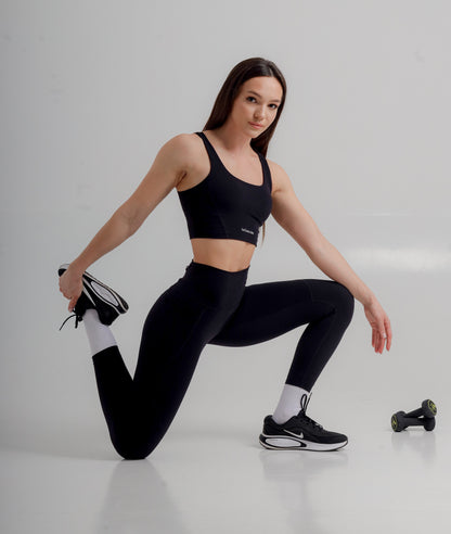 Women's Black Leggings with Pockets - High Waist Active Leggings