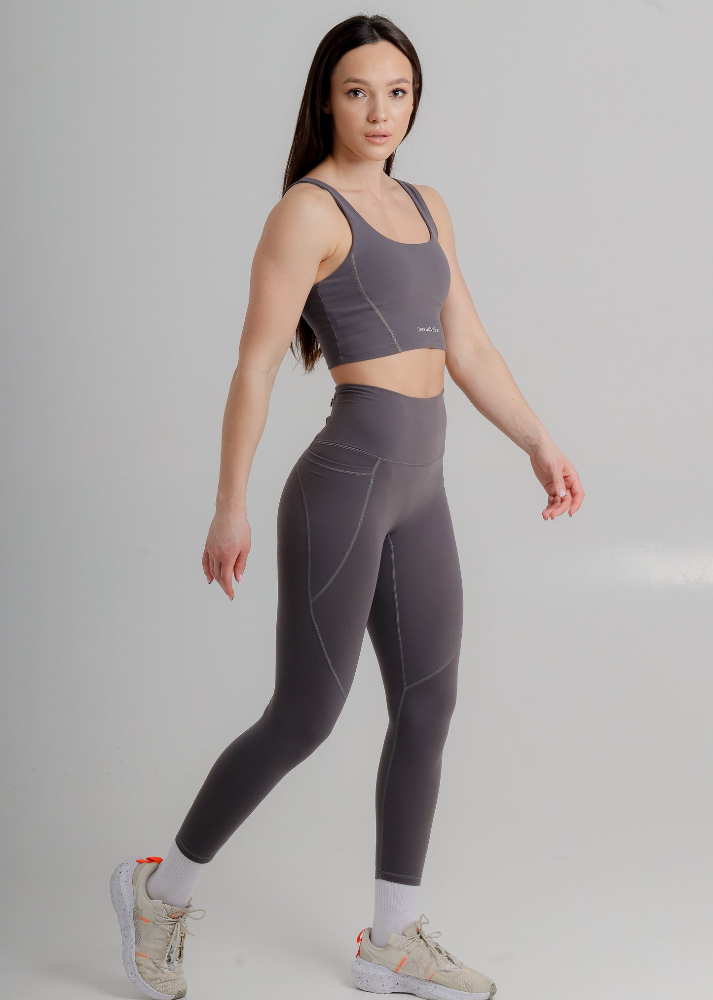 Women's Grey Sports Bra - Medium Support Active Bra