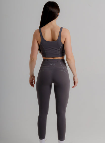 Women's Grey Sports Bra - Medium Support Active Bra