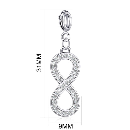 Infinity Charm Created with Zircondia® Crystals